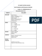 Class IV UT-3 syllabus