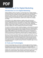 Harnessing AI for Digital Marketing