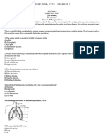 SSSCE JUNE, 1993 – BIOLOGY 1