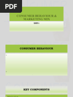 CONSUMER BEHAVIOUR & MARKETING COMMUNICATION