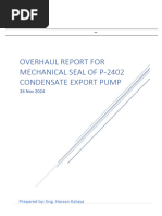 Step by Step Overhaul report of Tandem Mechanical Seal