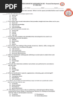 First Quarter Summative Examination 2020 PERDEV