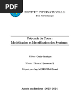 Cours Modelisation Et Identification Des Systèmes