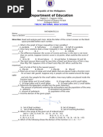 MATHEMATICS 8 Summative Test Q2