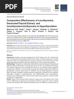 Comparative Effectiveness of Levothyroxine, Desiccated Thyroid Extract, and Levothyroxine+Liothyronine in Hypothyroidism