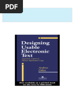 Instant Access to Designing Usable Electronic Text Ergonomic Aspects of Human Information Usage 1st Edition Andrew Dillon ebook Full Chapters