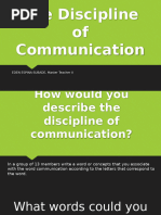 The Discipline of Communication