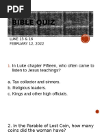 Bible Quiz Luke 15-16