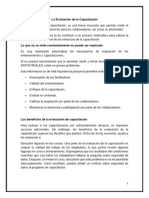 TEMA La Evaluación de la Capacitación