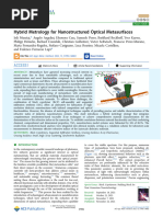 Hybrid Metrology for Nanostructured Optical Metasurfaces