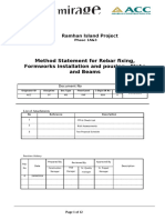 Method Statement for Slab