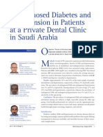 Undiagnosed Diabetes and Hypertension in Patients at A Private Dental Clinic in Saudi Arabia