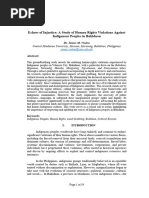 Echoes of Injustice, A Study of Human Rights Violations Against Indigenous Peoples in Bukidnon