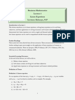 [Business Mathematics] Week 1_Linear Equations