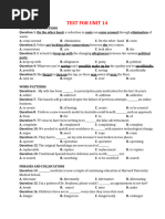 TEST FOR UNIT 14