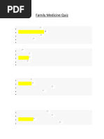 Family Medicine Quiz (Group S)