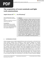 The acquisition of event nominals and light verb constructions