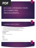 ICS 2102 CONTROL STRUCTURES