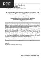 The Influence of Organizational Culture and Emotional Intelligence on the Employee Performance and With the Employee Engagement as the Mediating Variable