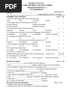 BSc MPCs 1st Yr 1st sem C Language