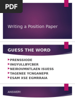 Writing a Position Paper