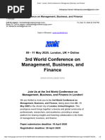 Gmail - London, World Conference on Management, Business, And Finance