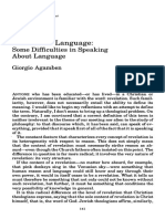 Agamben - The Idea of Language - Some Difficulties in Speaking about Language