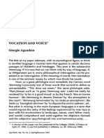 Agamben - Vocation and Voice