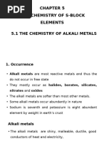 Chapter 5 the Chemistry of Alkali Metals