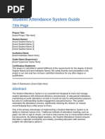 Student Attendance System Guide