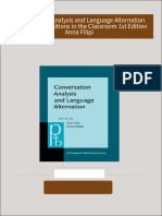 Conversation Analysis and Language Alternation Capturing Transitions in the Classroom 1st Edition Anna Filipi 2024 scribd download