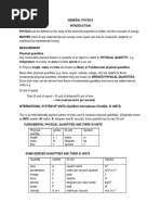 GENERAL PHYSICS NOTES