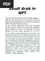 Saudi Arab in NPT