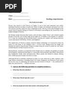 Reading comprehension worksheet-Grade 9 