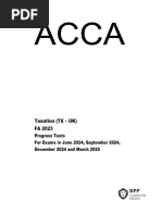 ACCA Taxation TX Progress Tests 2024