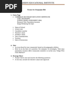 Format for Geography SBA