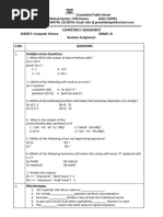 Revision Assignment computer science 