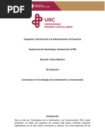 Experiencia de Aprendizaje Introducción al PMI