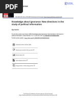 Knowledge About Ignorance New Directions in the Study of Political Information