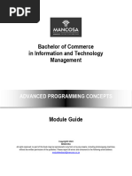 BCOM ITM  -  Advanced Programming Concepts