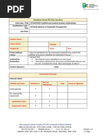 SITXMGT005 Student Assessment Tasks