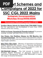 All Government Schemes and Campaigns of 2022 for SSC CGL 2022 Mains - Copy