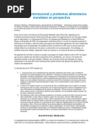 Nutrición internacional y problemas alimentarios mundiales en perspectiva