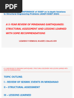 2024_TopicNo.6[ISSEP-Issep2024]_A 5-Year Review of Mindanao Earthquakes; Structural Assessment and Lessons Learned With Some Recommendations_Lizardo Remojo