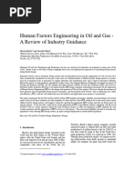 Human Factors Engineering in Oil and Gas - A Review of Industry Guidance