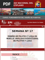 Semana 17. DISEÑO DE PILOTES Y LOSA DE MUELLE- ANÁLISIS ESTRUCTURAL DE PILOTES Y LOSA  