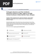 2022Debre Berhan Town, Pathogenic Bacteria and Their Antibiotic Resistance Patterns in Milk  Yoghurt and Milk Contact Surfaces in Debre Berhan Town  Ethiopia