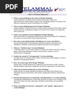 UNIT V SYSTEM THINKING - Two Marks