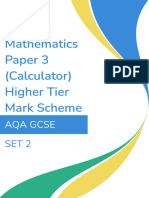 AQA SET 2 Higher Paper 3 Mark Scheme