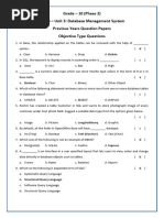 Previous Year Questions on Database Management System